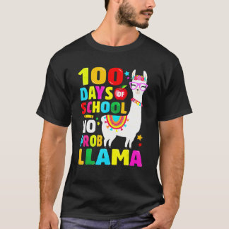 100 Days Of School Shirt No Probllama Llama 100th 