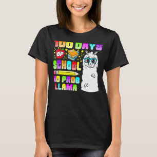 100 Days of School Shirt No Probllama Llama 100th 