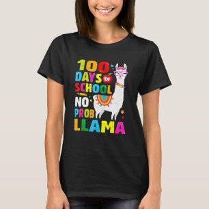 100 Days of School Shirt No Probllama Llama 100th