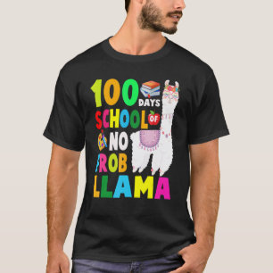 100 Days of School Shirt No Probllama Llama 100th