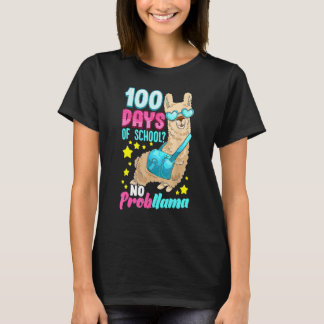 100 Days Of School Shirt No Probllama Llama 100th 