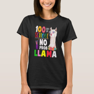 100 Days of School Shirt No Probllama Llama 100th 