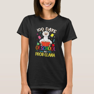 100 Days of School Shirt No Probllama Llama 100th 