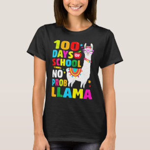 100 Days of School Shirt No Probllama Llama 100th