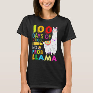 100 Days Of School Shirt No Probllama Llama 100th 