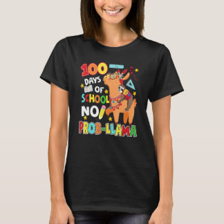 100 Days of School Shirt No Probllama Llama 100th 