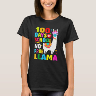 100 Days Of School Shirt No Probllama Llama Face M