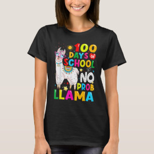 100 Days Of School Shirt No Probllama Llama Funny 