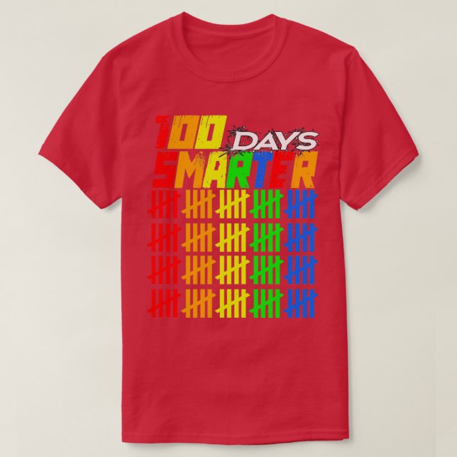 100 Days Of School Smarter 100 Days Smarter T-Shirt (Design Front)