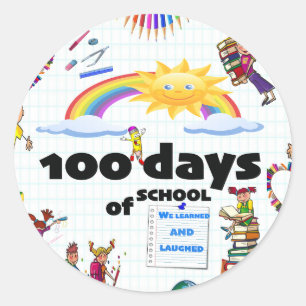 100 Days of School Smiles:  Classic Round Sticker