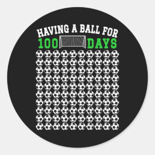 100 Days Of School Soccer 100th Day Of School For  Classic Round Sticker