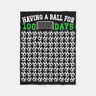 100 Days Of School Soccer 100th Day Of School For Fleece Blanket