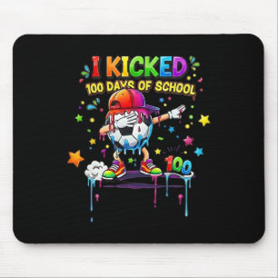 100 Days Of School Soccer Drip Kids Boys Funny 100 Mouse Mat