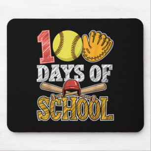 100 Days Of School Softball Funny 100th Day Sport Mouse Mat