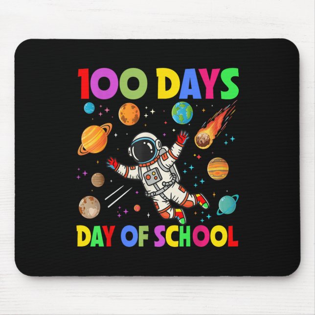 100 Days Of School Space Astronaut 100th Day Mouse Mat (Front)