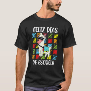 100 Days Of School Spanish Llama Feliz 100 Dias De T-Shirt