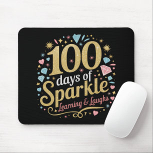 100 Days of School Sparkle Learning and Laughs Mouse Mat