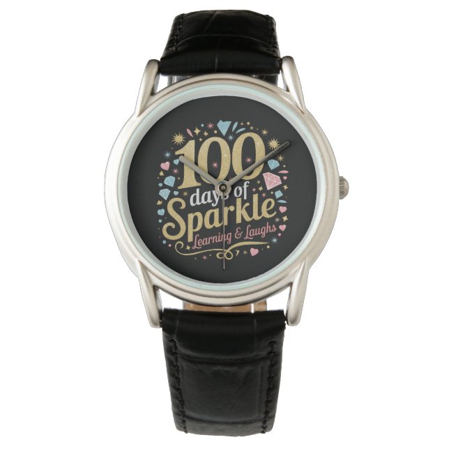 100 Days of School Sparkle Learning and Laughs Watch (Front)