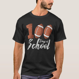 100 Days of School Sports Ball Lineman American Fo T-Shirt