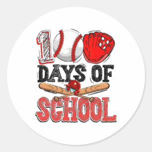 100 Days Of School Sports Game Bysebyll Player Stu Classic Round Sticker
