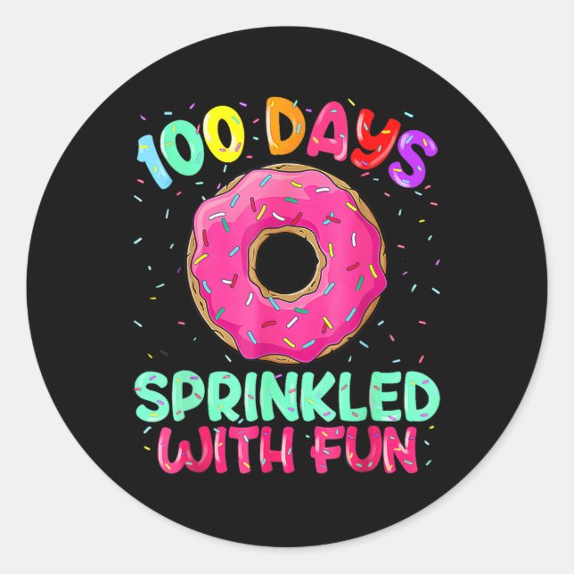 100 Days Of School Sprinkled With Fun2  Classic Round Sticker (Front)
