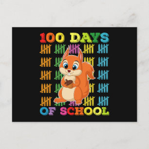 100 Days Of School Squirrel Teacher Postcard