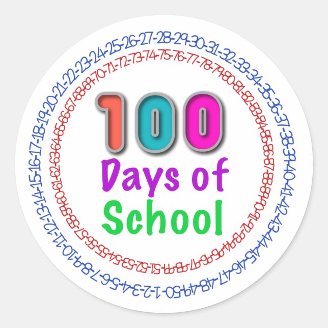 100 Days of School Stickers (Front)
