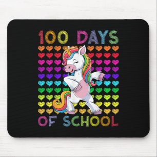 100 Days Of School Still Loving It Hearts Unicorn Mouse Mat