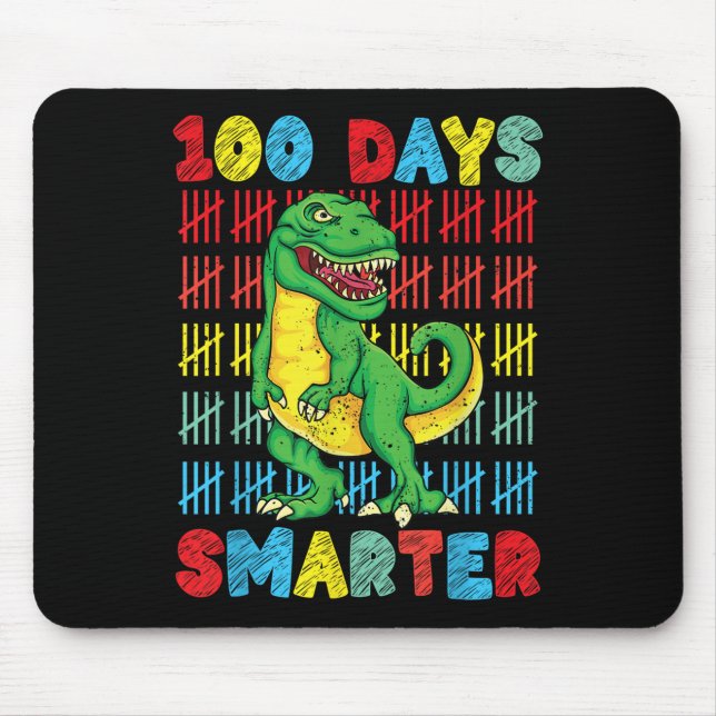 100 Days Of School T-rex 100th Day Of School Mouse Mat (Front)