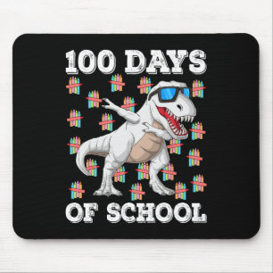 100 Days Of School T-rex Dabbing Kids Boys 100th D Mouse Mat