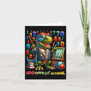 100 Days Of School T-rex Math Fun For Teachers And Card