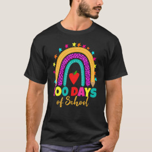 100 Days Of School Teacher 100 Days Smarter Rainbo T-Shirt