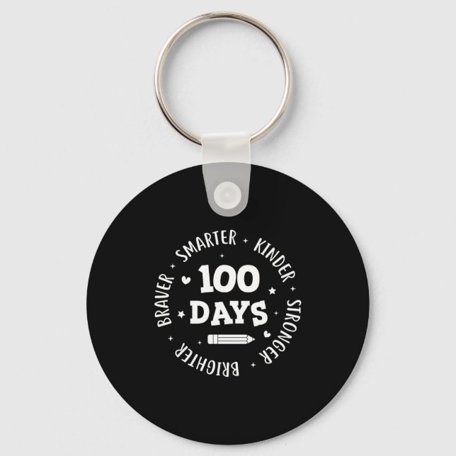 100 Days Of School Teacher 100th Day Of School Sma Key Ring (Front)