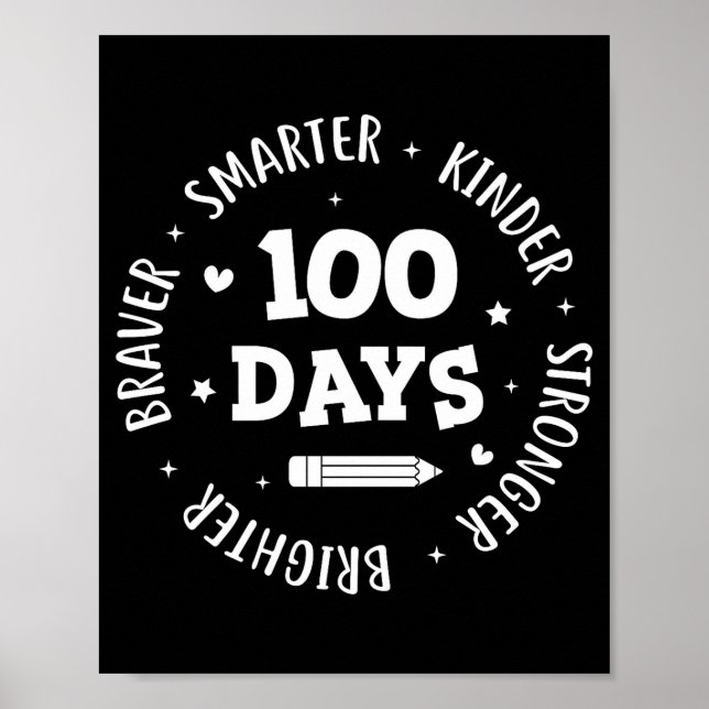 100 Days Of School Teacher 100th Day Of School Sma Poster (Front)