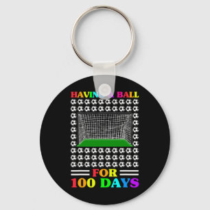 100 Days Of School Teacher 100th Day Soccer For Bo Key Ring