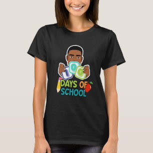 100 Days Of School Teacher African American Black T-Shirt