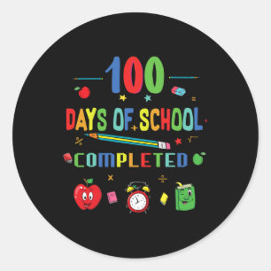 100 Days Of School Teacher And Student 1  Classic Round Sticker