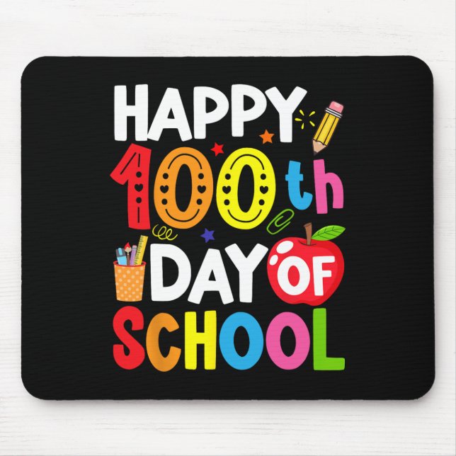 100 Days Of School Teacher And Student  Mouse Mat (Front)