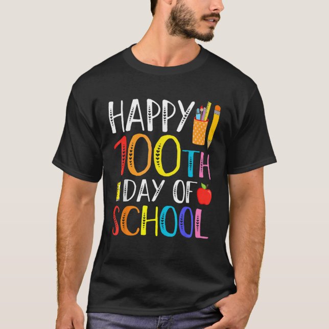 100 Days Of School Teacher And Student T-Shirt (Front)