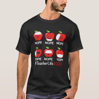 100 Days of School Teacher Apple Wearing Mask Wron T-Shirt