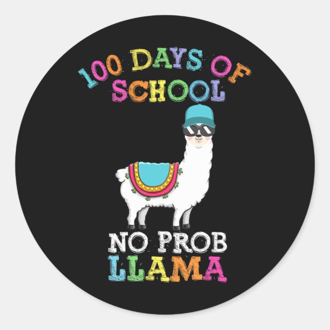 100 Days Of School Teacher  Classic Round Sticker (Front)