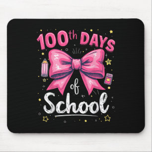 100 Days Of School Teacher Coquette Bow 100th Day Mouse Mat