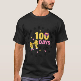 100 Days Of School Teacher Coquette Bow 100th Day T-Shirt
