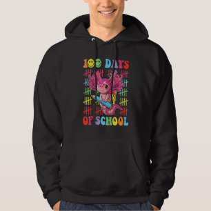 100 Days of School Teacher Happy 100 Days Axolotl  Hoodie