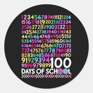 100 Days Of School Teacher Kid 100th Day Math Numb Classic Round Sticker
