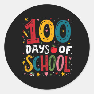 100 Days Of School Teacher Kid Boys 2025 100th Classic Round Sticker