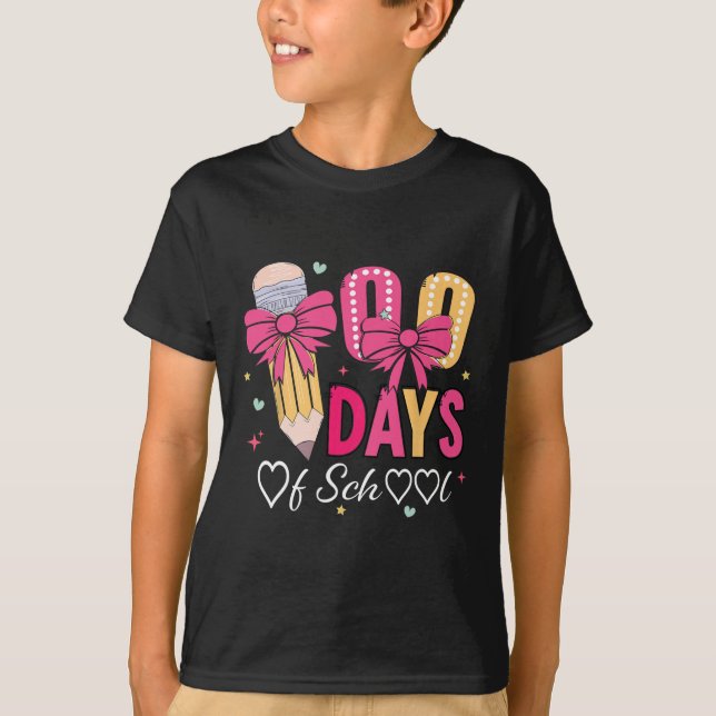 100 Days Of School Teacher Kids Boy Girl Pencil Co T-Shirt (Front)