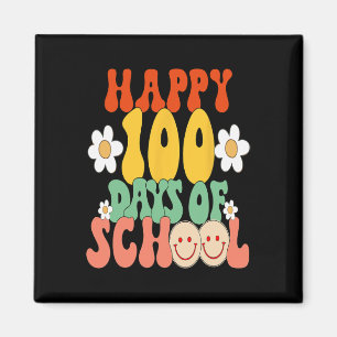 100 Days Of School Teacher Kids Groovy Happy100th Magnet