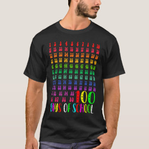 100 Days of School Teacher Kids Math Rainbow 100th T-Shirt