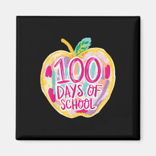 100 Days Of School Teacher Kids Retro Magnet